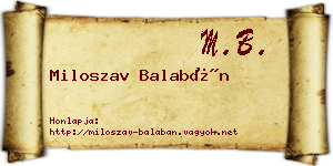 Miloszav Balabán névjegykártya